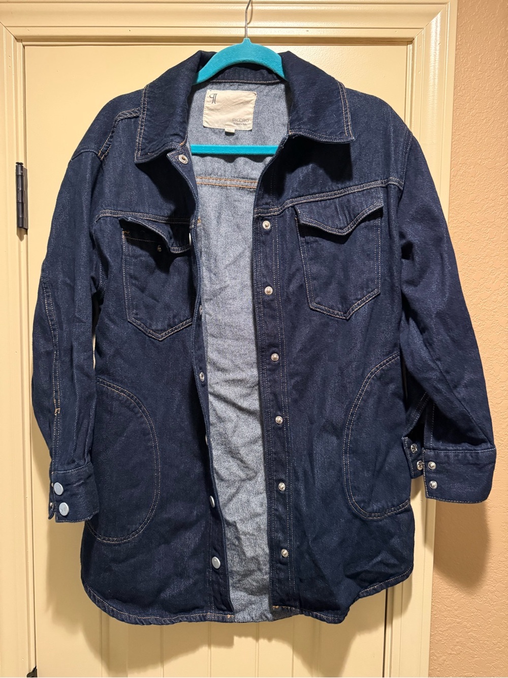 Pilcro Dark Blue Denim Shirt Jacket